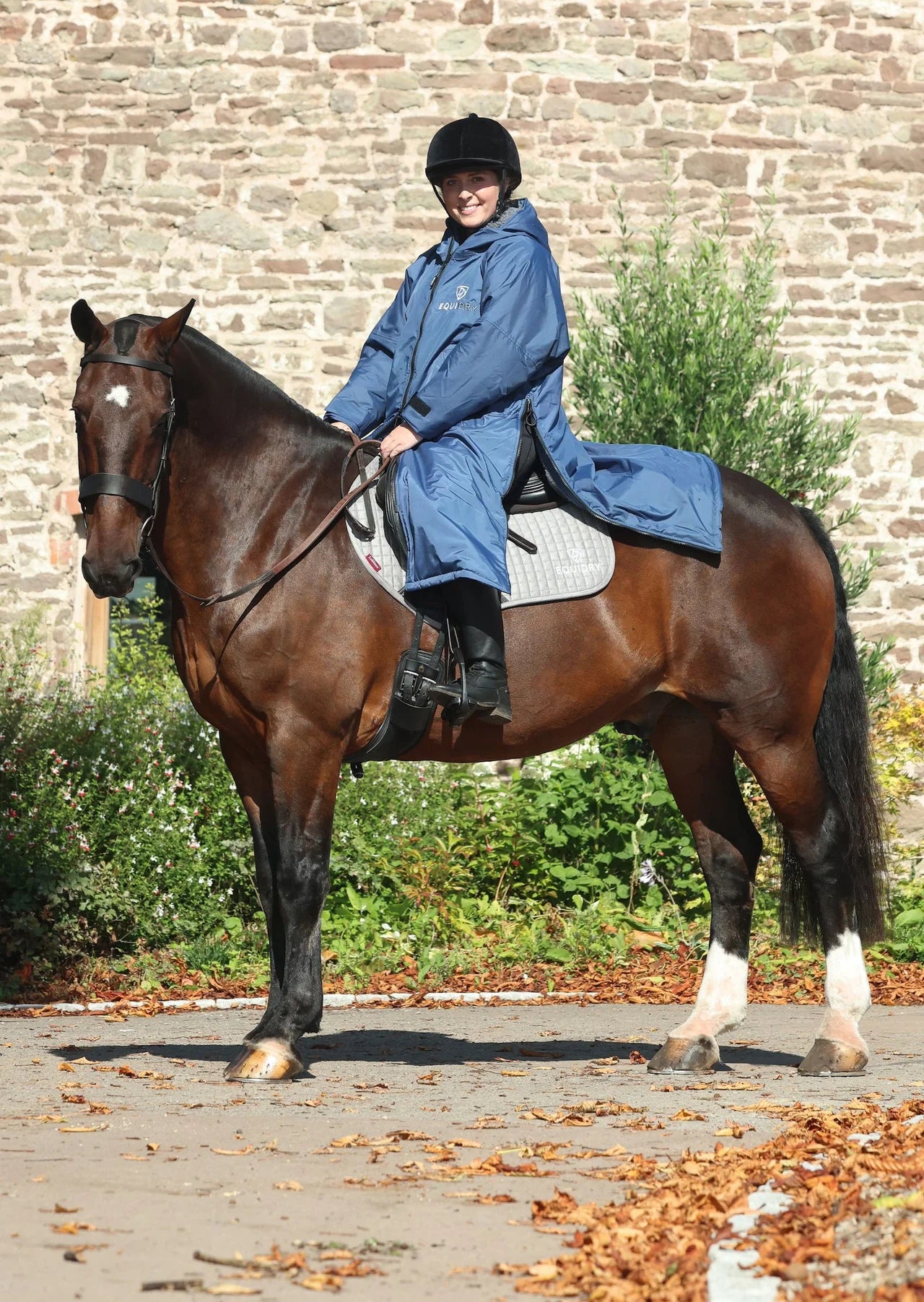 EquiDry Original Thick Fleece Coat - Steel Blue & Grey