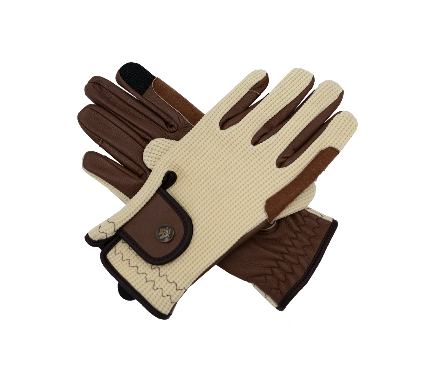 16 Cypress Riding Gloves - Ivory & Cognac