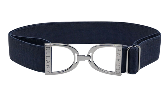 Ellany Elastic Belt 1.5" Navy with Stirrup Buckle