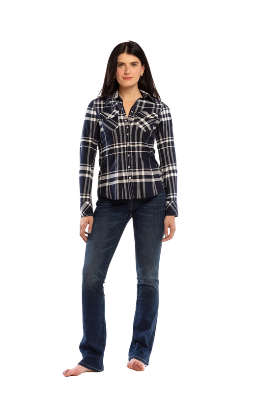 Goode Rider Tartan Plaid Jean Shirt - Long Sleeve