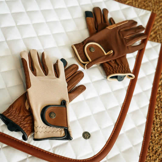 16 Cypress Riding Gloves - Oat & Cognac