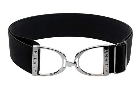Ellany Elastic Belt 1.5" Black with Stirrup Buckle