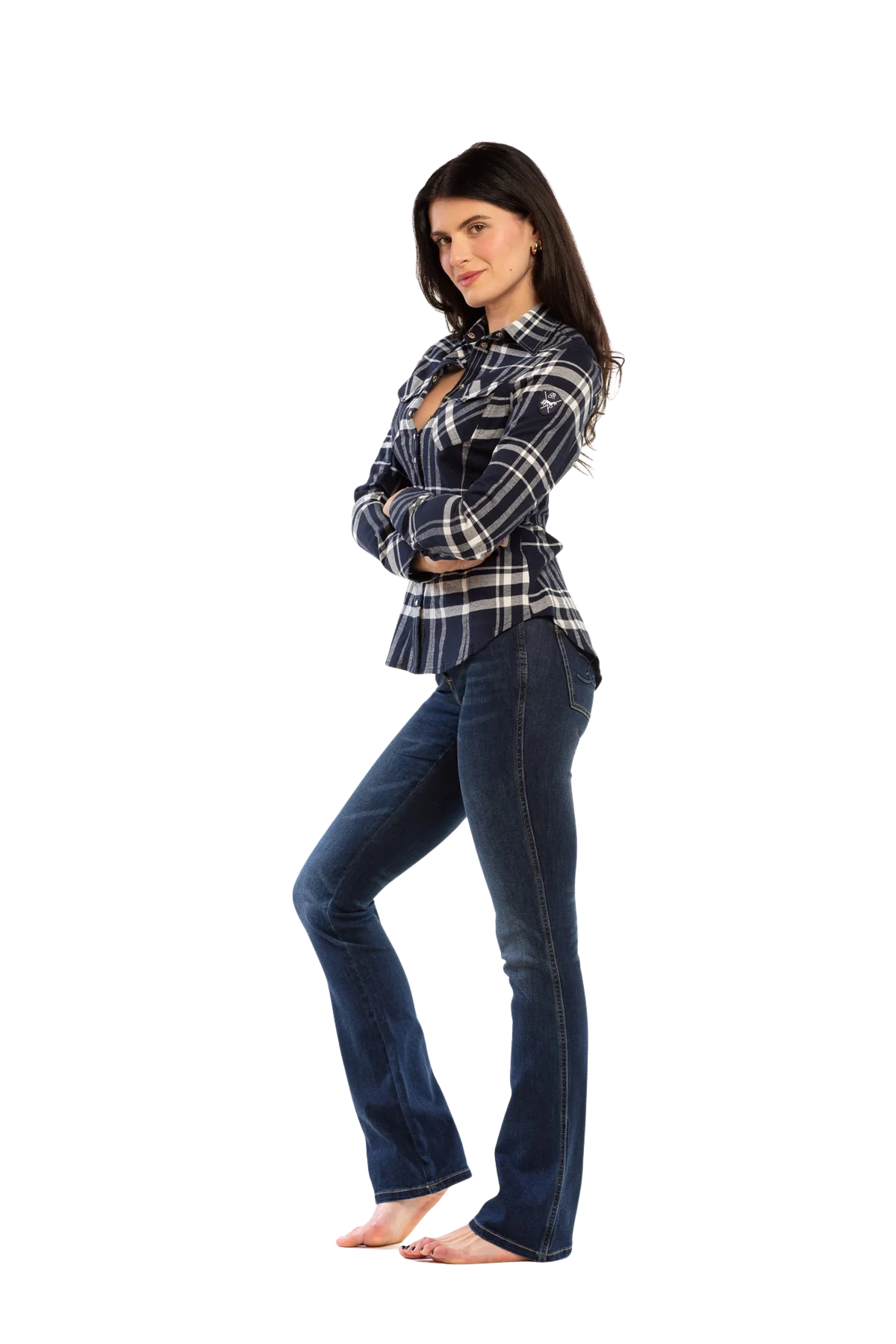 Goode Rider Tartan Plaid Jean Shirt - Long Sleeve