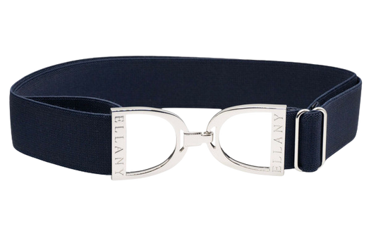 Ellany Elastic Belt 1.5" Navy with Stirrup Buckle