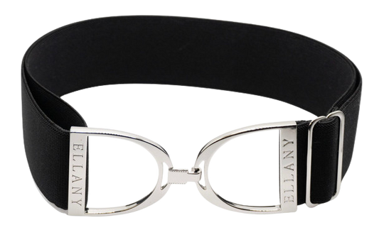 Ellany Elastic Belt 1.5" Black with Stirrup Buckle