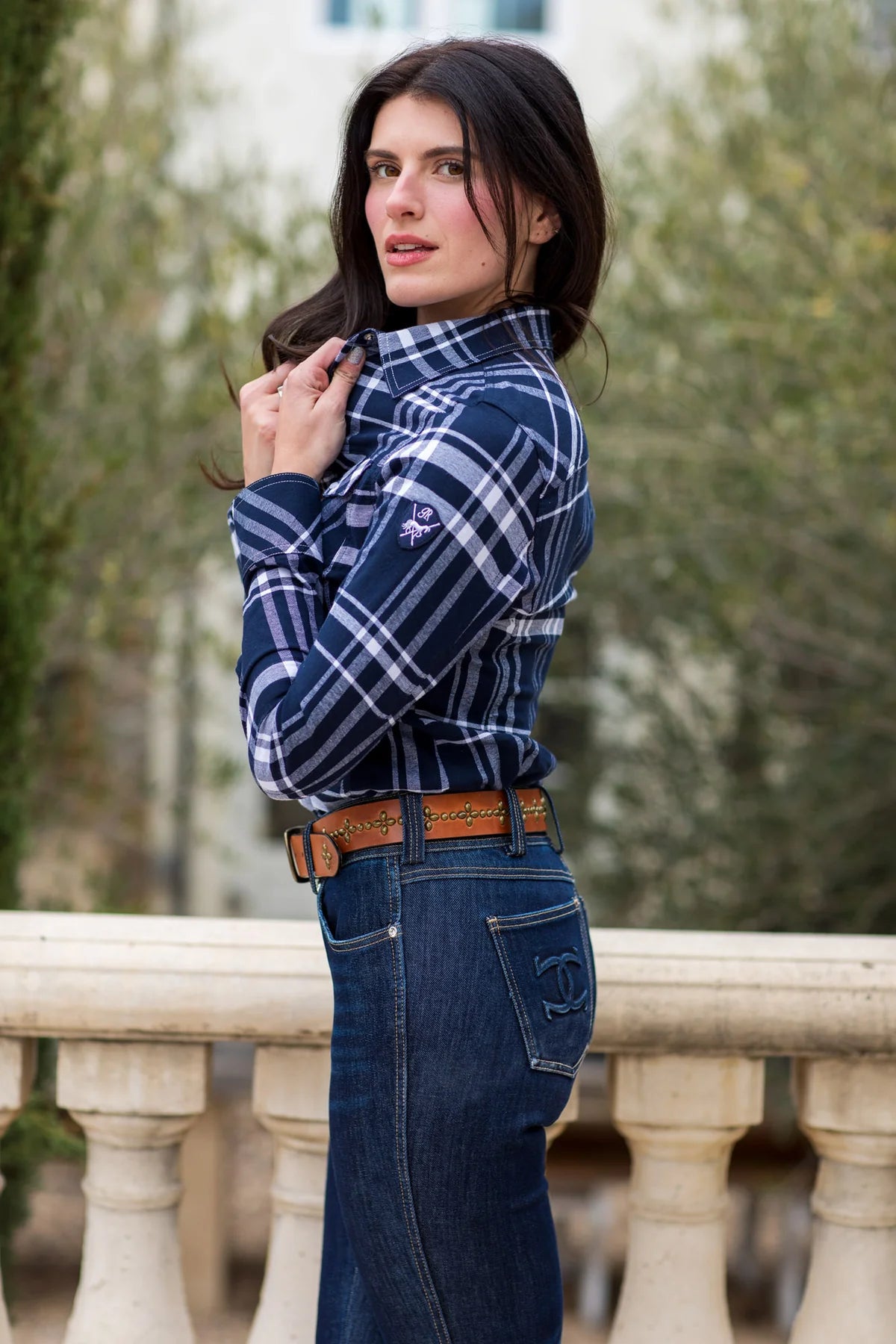 Goode Rider Tartan Plaid Jean Shirt - Long Sleeve