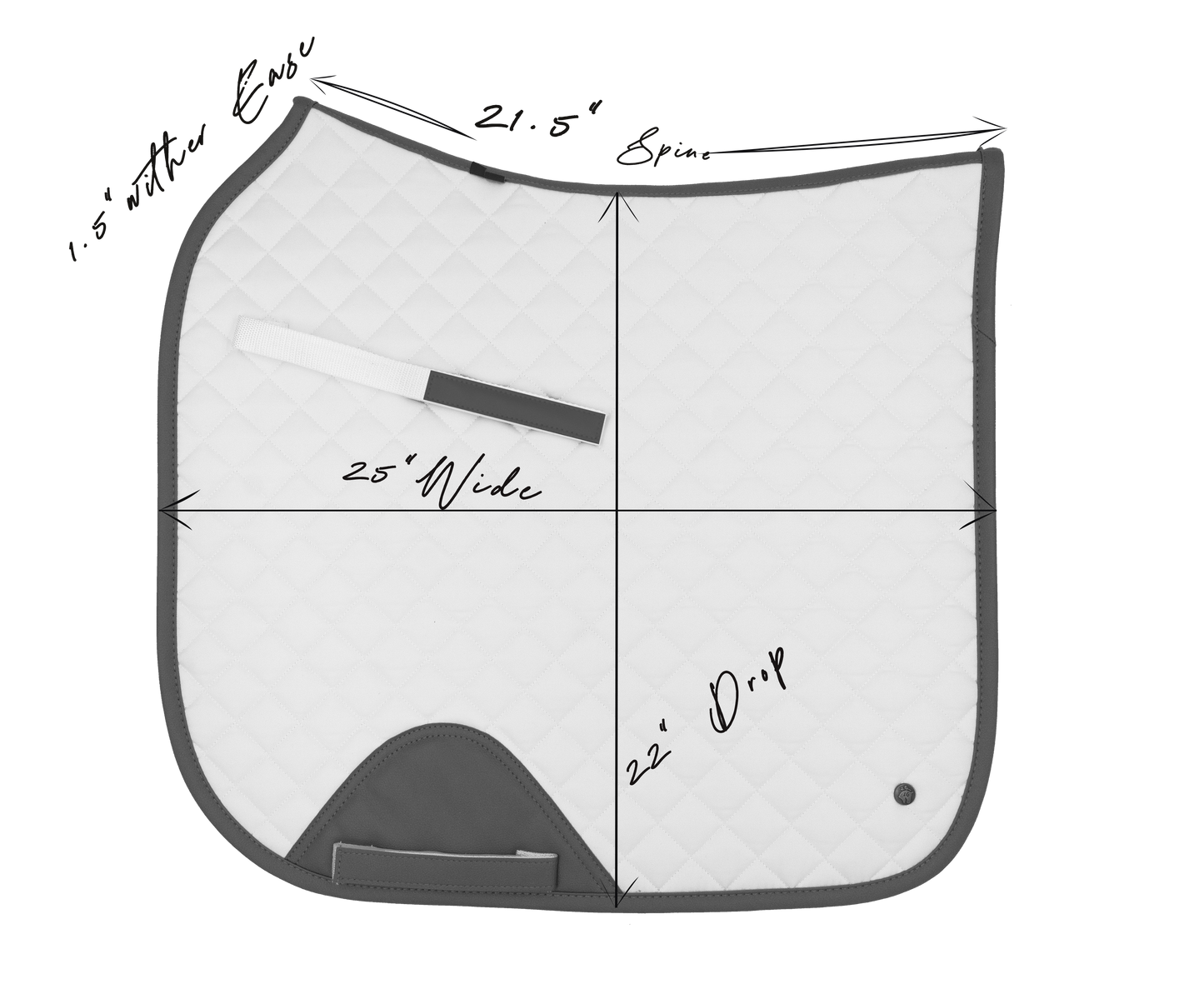 16 Cypress Dressage Pad - White & Cognac