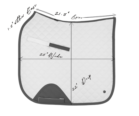 16 Cypress Dressage Pad - White & Cognac