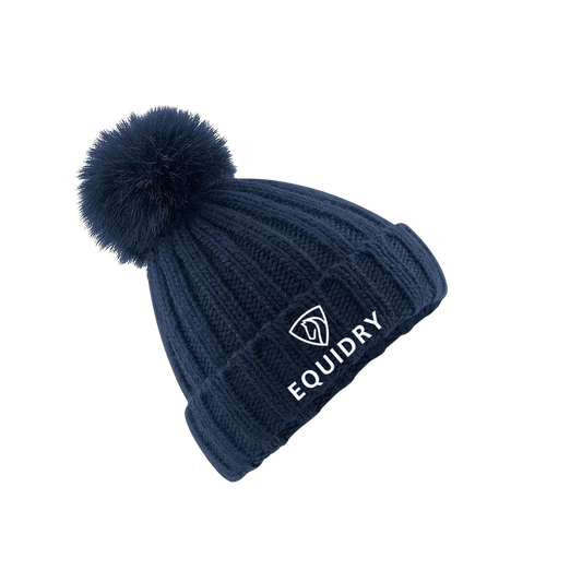 EquiDry Pom Pom Bobble Hat - Navy