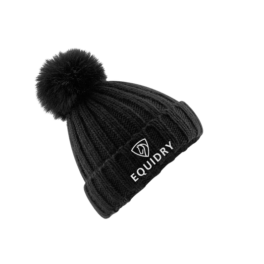 EquiDry Pom Pom Bobble Hat - Black