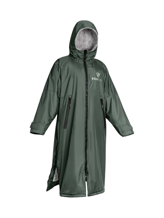 EquiDry Original Thick Fleece Coat - Black Forest Green & Grey