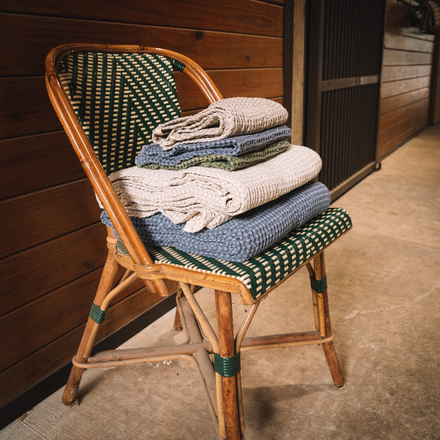 16 Cypress Cotten Waffle Horse Towel - Indigo