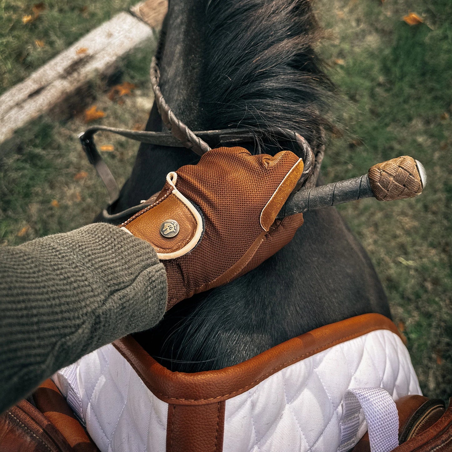 16 Cypress Riding Gloves - Oat & Cognac